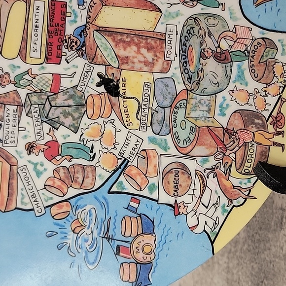 Vintage French Cheese & Gastronomic Map Tray – Annecy Ornamine by Alain Bourguig - Picture 2 of 9